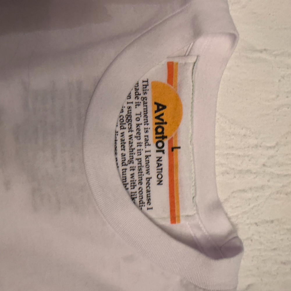 Aviator Nation Logo Boyfriend Tee in White - Picture 4 of 5